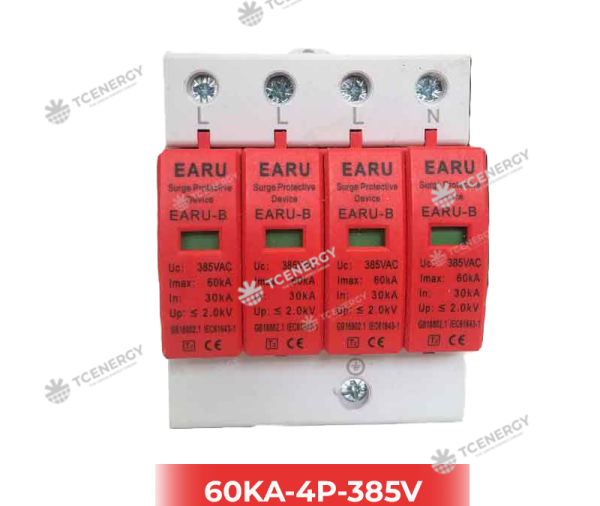 Thiết Bị Chống Sét Lan Truyền AC 4P 385V – EARU SPD 60kA