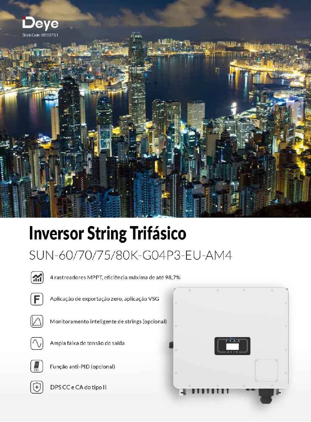 Datasheet Biến Tần Inverter 3 Pha Hòa Lưới Bám Tải 60 KW Deye SUN-60K-G04P3-EU-AM4 - Ảnh 1