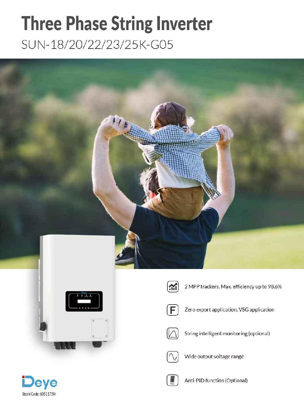 Datasheet Biến Tần Inverter 3 Pha Hòa Lưới Bám Tải 20 KW Deye SUN-20K-G05 - Ảnh 1