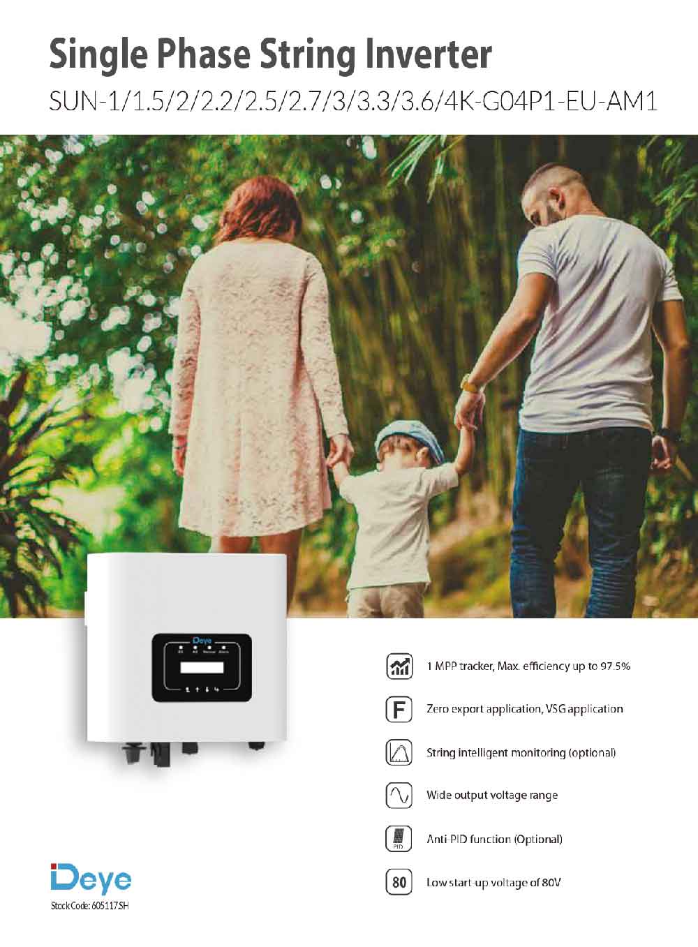 Datasheet Biến Tần Inverter 1 Pha Hòa Lưới Bám Tải 3KW Deye Sun-3K-G04LP1-EU-AM1 - Ảnh 1